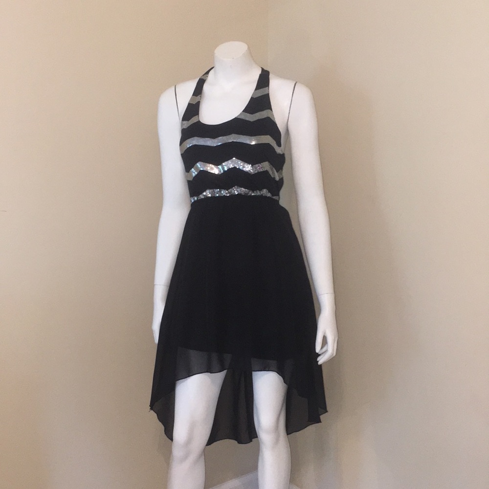 Chevron high low dress
